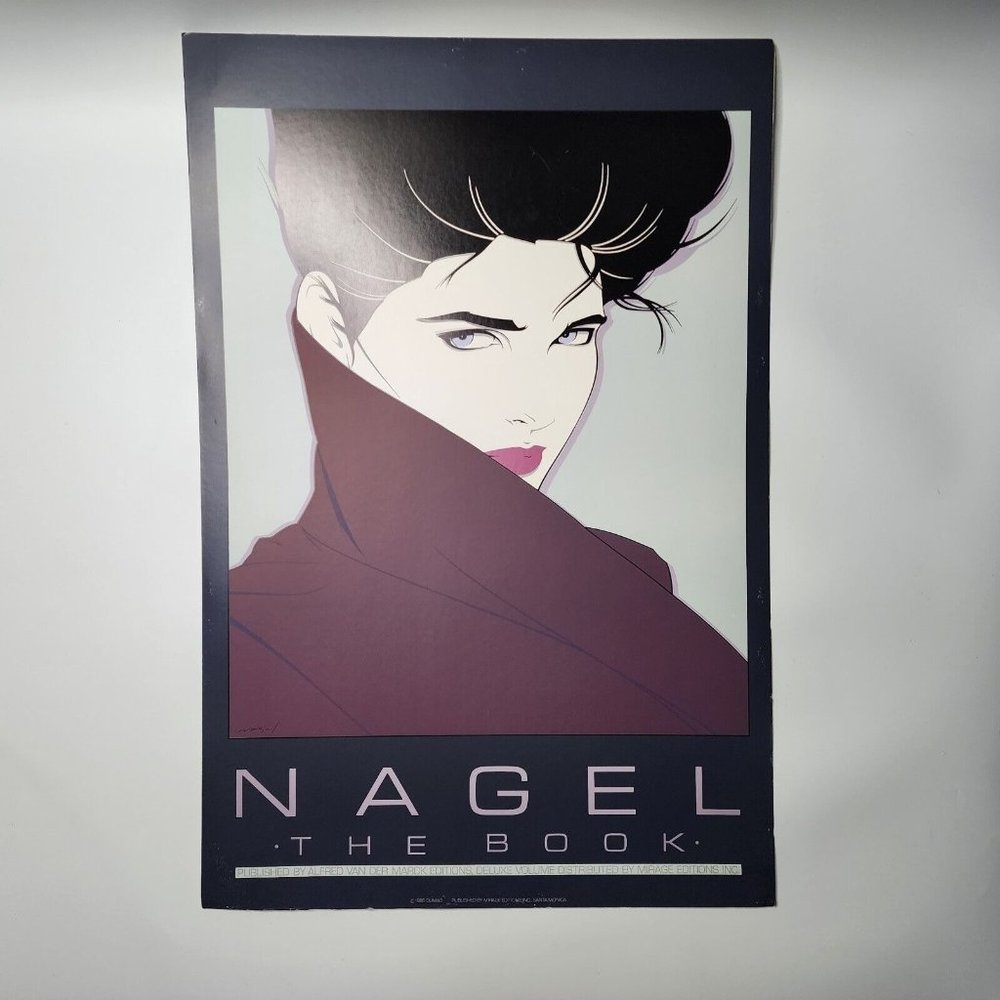 Vintage 1985 Patrick Nagel Art Poster for The Book Unframed 36x24 Mirage Ed